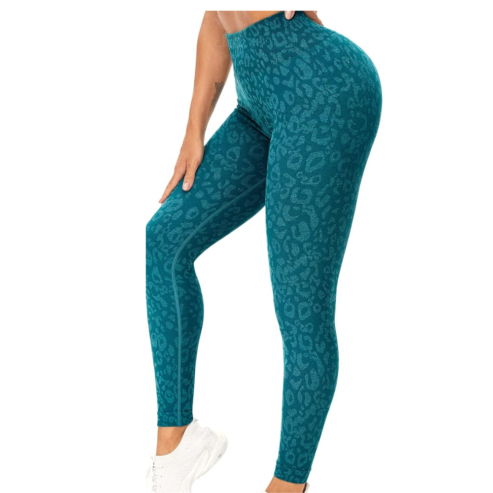 Legging streetwear camo & léopard bleu