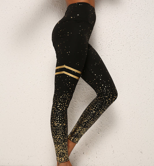 Leggings à pois dorés et rayures pour femme, La Caverne de Balthazar